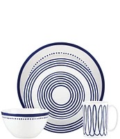 kate spade new york Charlotte Street Blue Porcelain 4-Piece Place Setting