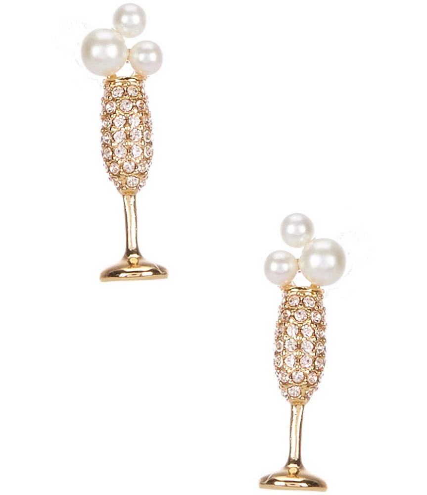 kate spade new york Cheers To That Crystal Pearl Stud Earrings