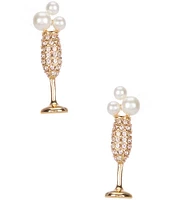 kate spade new york Cheers To That Crystal Pearl Stud Earrings