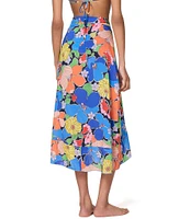 kate spade new york Coastal Floral Multi Ruffle Wrap Pareo Swim Cover-Up