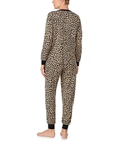 kate spade new york Cozy Jersey Animal Print Long Sleeve Henley Pajama Set