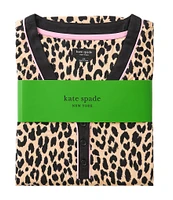 kate spade new york Cozy Jersey Animal Print Long Sleeve Henley Pajama Set