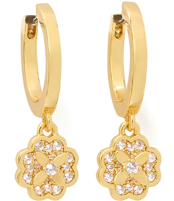 kate spade new york Crystal Heritage Bloom Huggie Drop Earrings