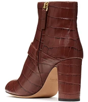 kate spade new york Dakota Crocodile Embossed Leather Booties