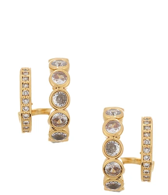 kate spade new york Dazzle Double Crystal Huggie Hoop Earrings