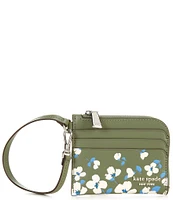 kate spade new york Devin Painterly Bouquet Embossed Leather Coin Card Case Wristlet