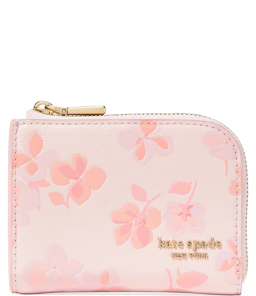 kate spade new york Devin Spring Pansies Zip Card Case