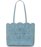 kate spade new york Do It All Spade Flower Perforated Denim Suede Large Tote Bag
