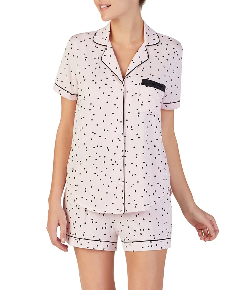 kate spade new york Dot Print Jersey Shorty Coordinating Pajama Set