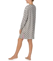 kate spade new york Dotted Sweater Jersey Long Sleeve Nightshirt