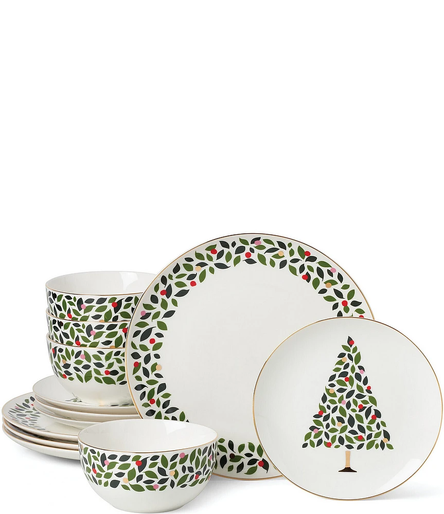 kate spade new york Evergreen 12-Piece Dinnerware Set