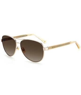 kate spade new york Women's Fara 57mm Aviator Polarized Sunglasses