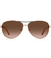 kate spade new york Women's Fara 57mm Aviator Sunglasses