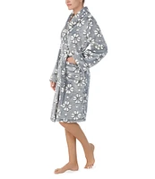 kate spade new york Floral Jacquard Plush Shawl Collar Long Sleeve Robe