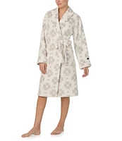 kate spade new york Floral Jacquard Plush Shawl Collar Long Sleeve Robe