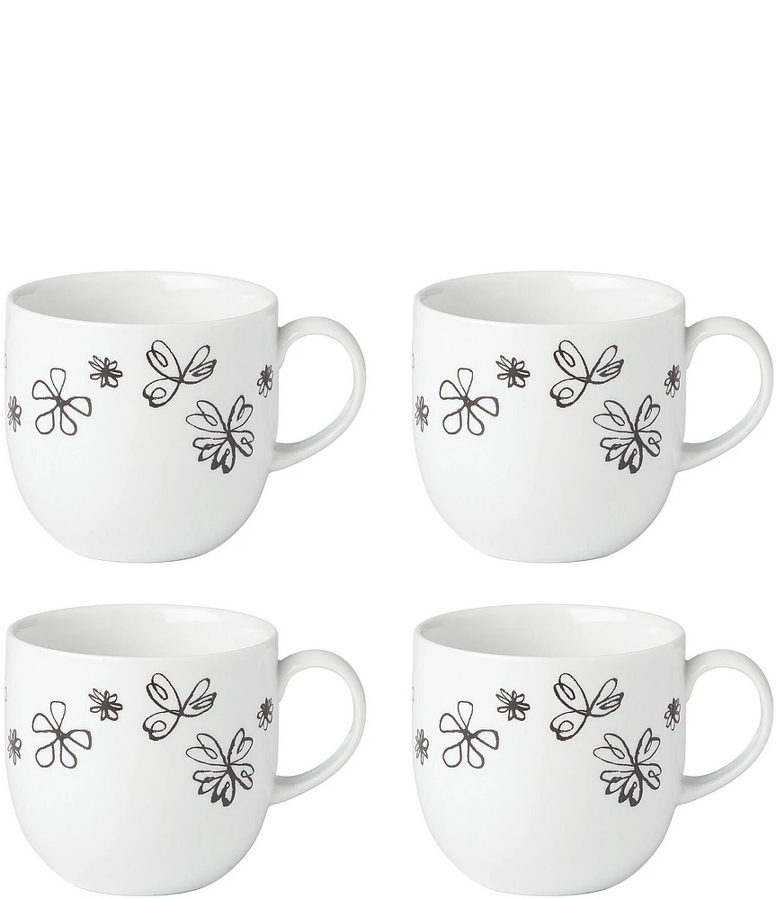 kate spade new york Garden Doodle 4-Piece Mug Set