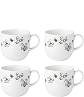 kate spade new york Garden Doodle 4-Piece Mug Set