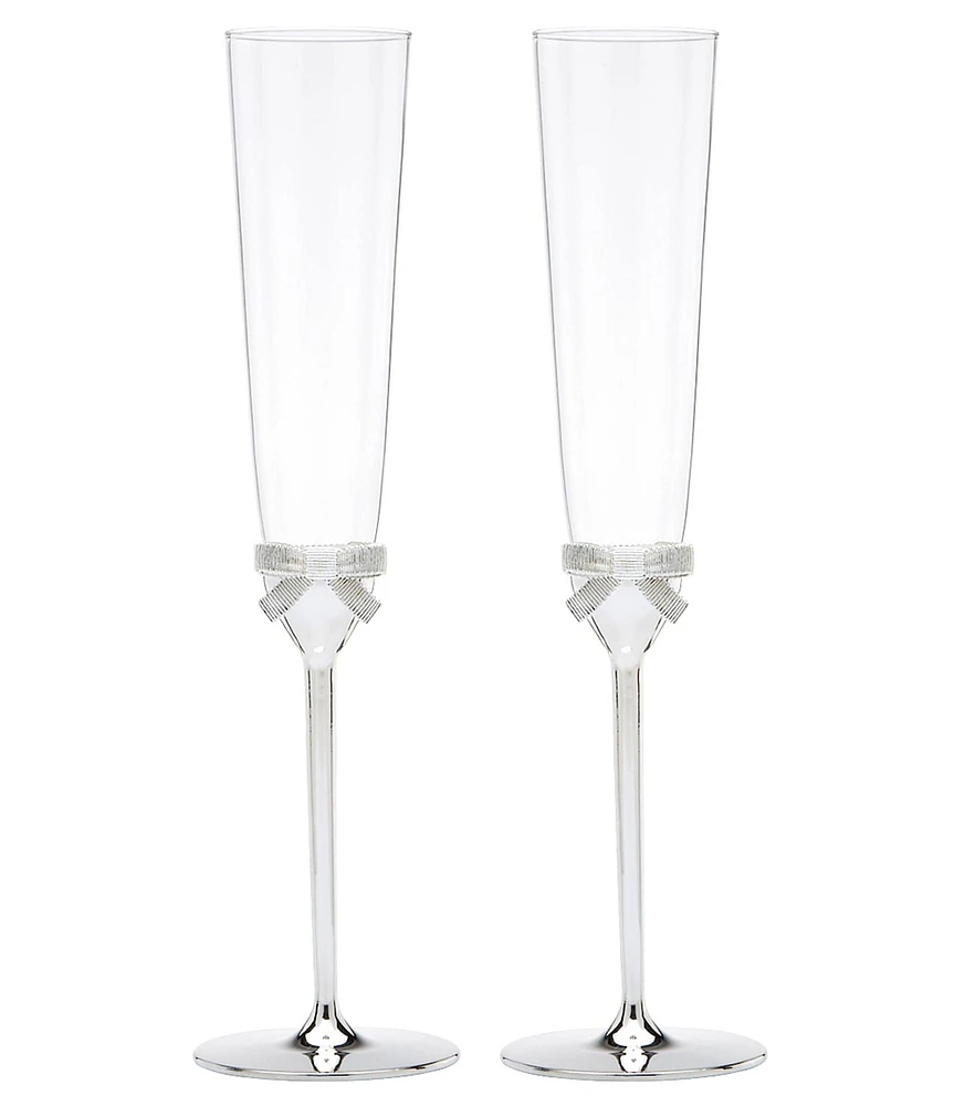 kate spade new york Grace Avenue Bow Wedding Toast Flute Pair