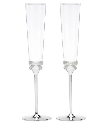 kate spade new york Grace Avenue Bow Wedding Toast Flute Pair