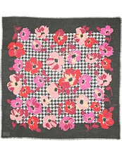 kate spade new york Houndstooth Poppies Silk Square Scarf