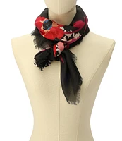 kate spade new york Houndstooth Poppies Silk Square Scarf