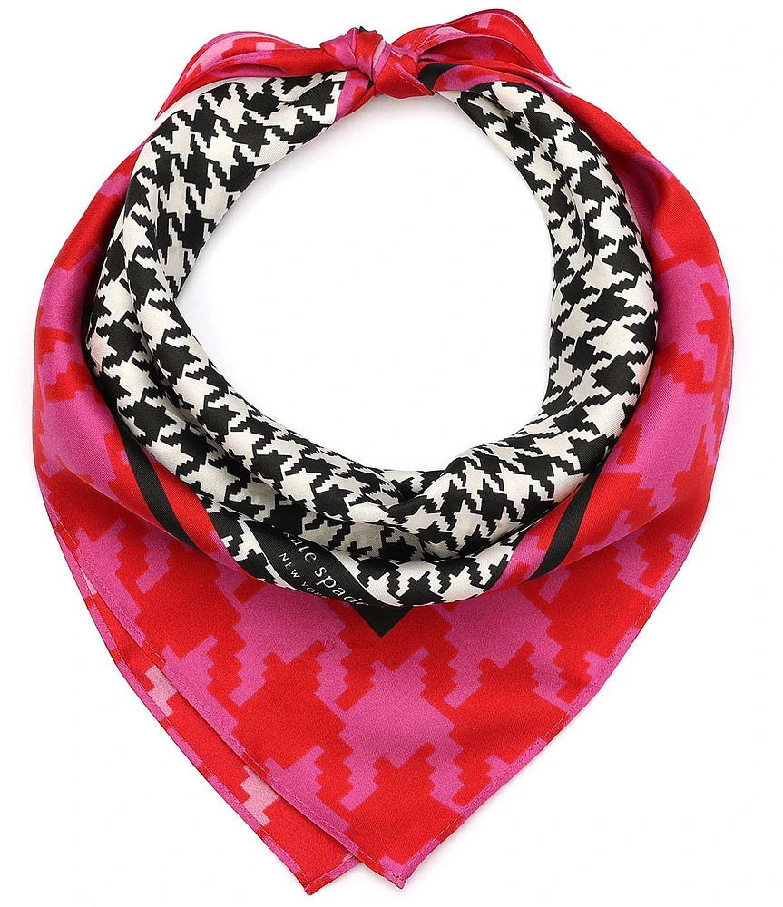 kate spade new york Houndstooth Silk Bandana Scarf