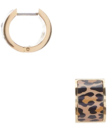 kate spade new york Leopard Huggie Hoop Earrings