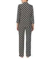 kate spade new york Knit 3/4 Sleeve Notch Collar Spade Flower Pajama Set