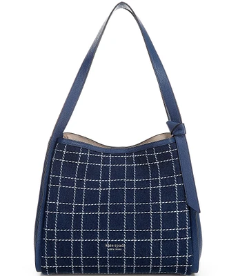 kate spade new york Knott Denim Check Large Shoulder Bag