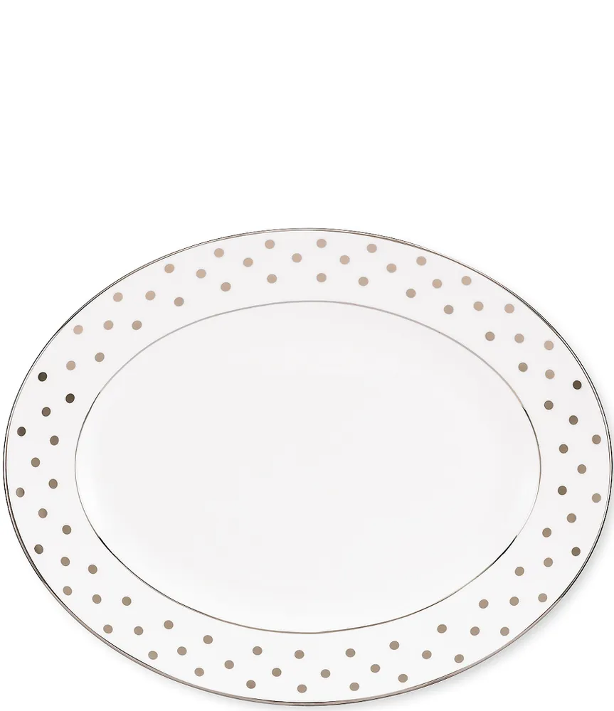 kate spade new york Larabee Road Dotted Platinum Bone China 16#double; Oval Platter