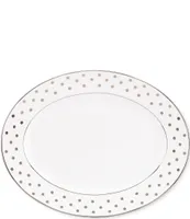 kate spade new york Larabee Road Dotted Platinum Bone China 16#double; Oval Platter