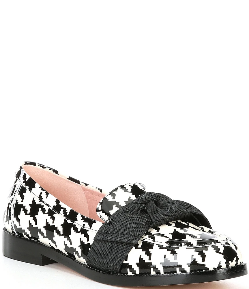 kate spade new york Leandra Bow Houndstooth Printed Loafers