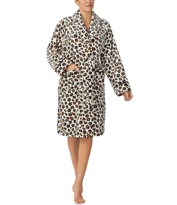 kate spade new york Leopard Print Shawl Collar Chenille Robe