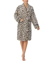 kate spade new york Leopard Print Shawl Collar Chenille Robe