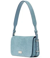 kate spade new york Liv Denim Suede Small East-West Shoulder Bag