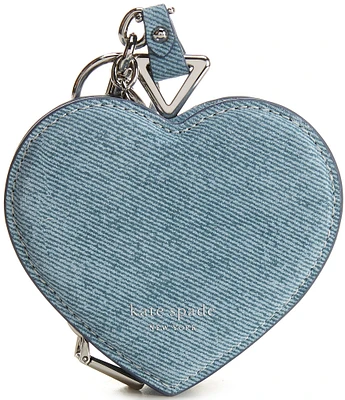 kate spade new york Liv Heart Denim Suede Coin Purse