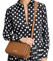 kate spade new york Liv Pebble Leather Small Flap Crossbody Bag
