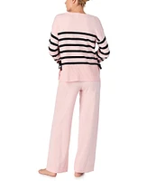 kate spade new york Long Sleeve Crew Neck Sweater Knit Pajama Set