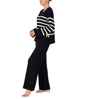 kate spade new york Long Sleeve Crew Neck Sweater Knit Pajama Set