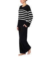 kate spade new york Long Sleeve Crew Neck Sweater Knit Pajama Set