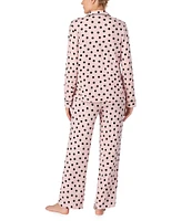 kate spade new york Long Sleeve Notch Collar Dotted Sweater Knit Pajama Set