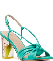 kate spade new york Mai Tai Leather Clear Block Heel Dress Sandals