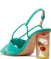 kate spade new york Mai Tai Leather Clear Block Heel Dress Sandals