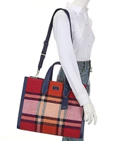 kate spade new york Manhattan Grand Plaid Tweed Large Tote Bag