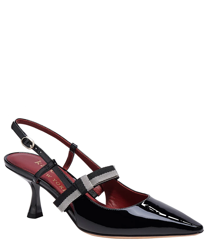 kate spade new york Maritza Patent Leather Slingback Bow Pumps