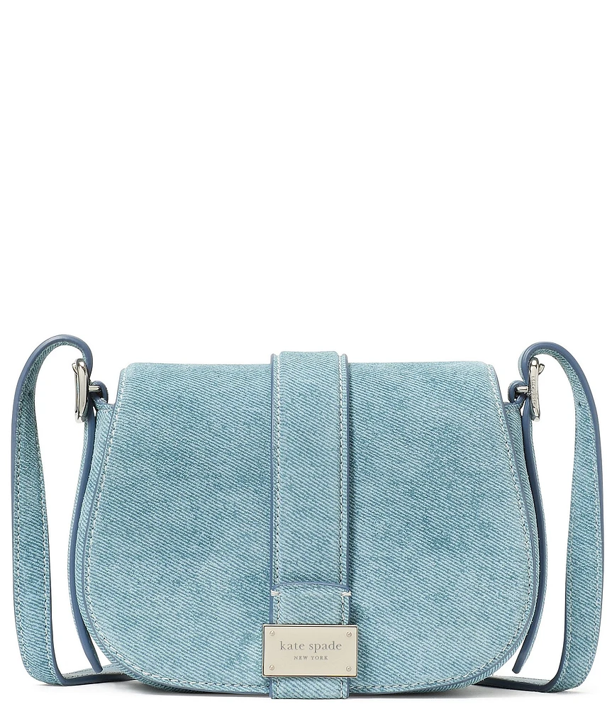 kate spade new york Nouveau Denim Suede Mini Saddle Crossbody Bag