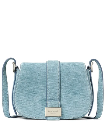 kate spade new york Nouveau Denim Suede Mini Saddle Crossbody Bag