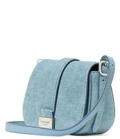 kate spade new york Nouveau Denim Suede Mini Saddle Crossbody Bag
