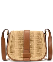 kate spade new york Nouveau Straw Medium Saddle Crossbody Bag