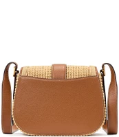 kate spade new york Nouveau Straw Medium Saddle Crossbody Bag